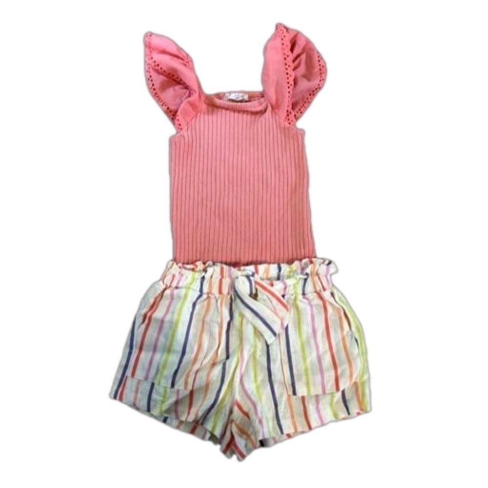 Jessica Simpson Pink Tropical Short Set Size 4T